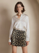 [Wit] SilkSilky-NL 19Momme Lange Mouw Reverskraag Dames Blouse 001