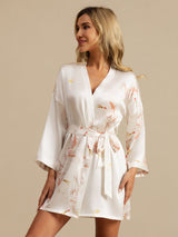 [Wit] SilkSilky-NL 3/4 Sleeve Dames Kamerjas 004