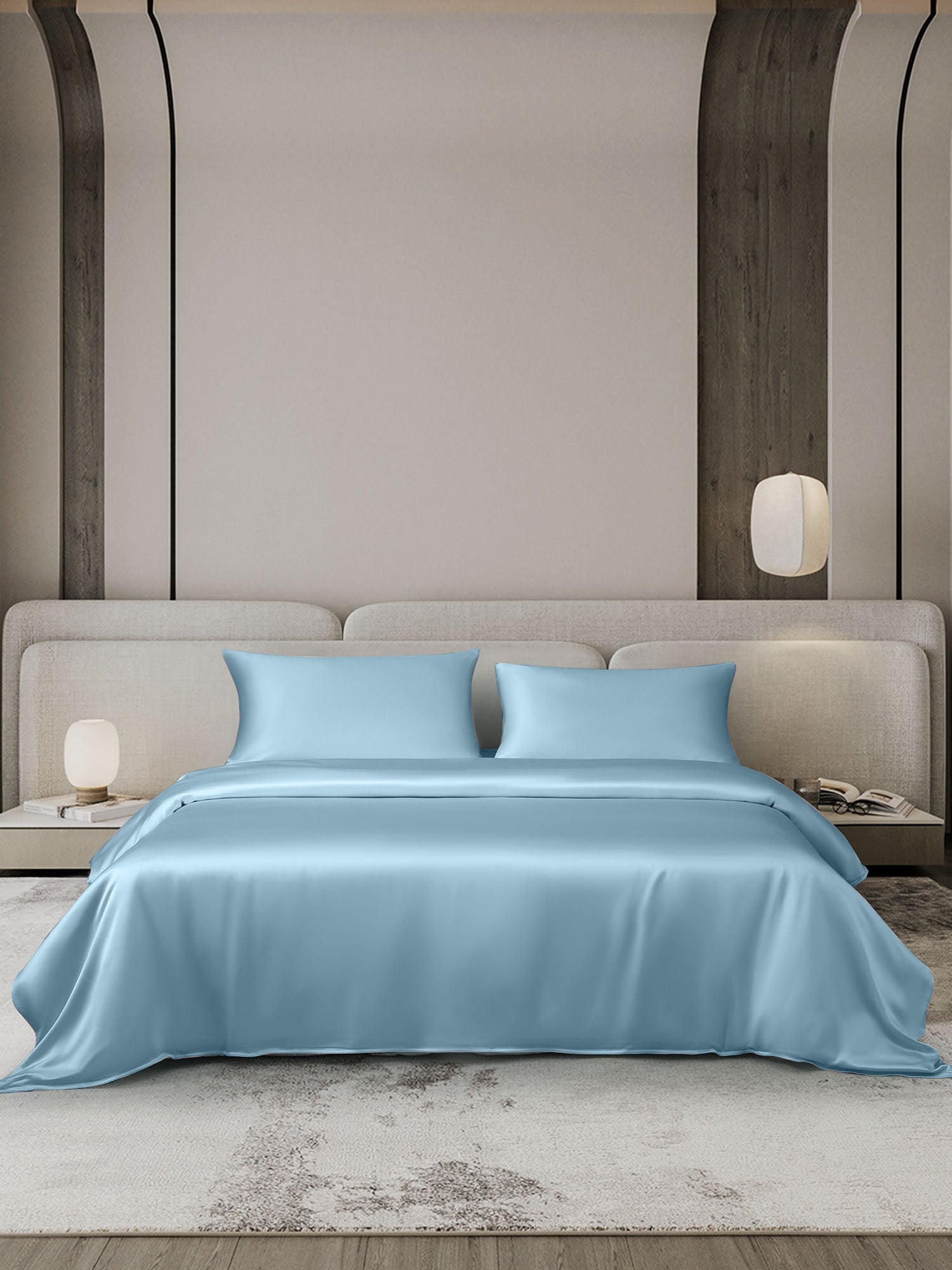 [Lichtblauw] SilkSilky-NL 19Momme Bedding Set 002