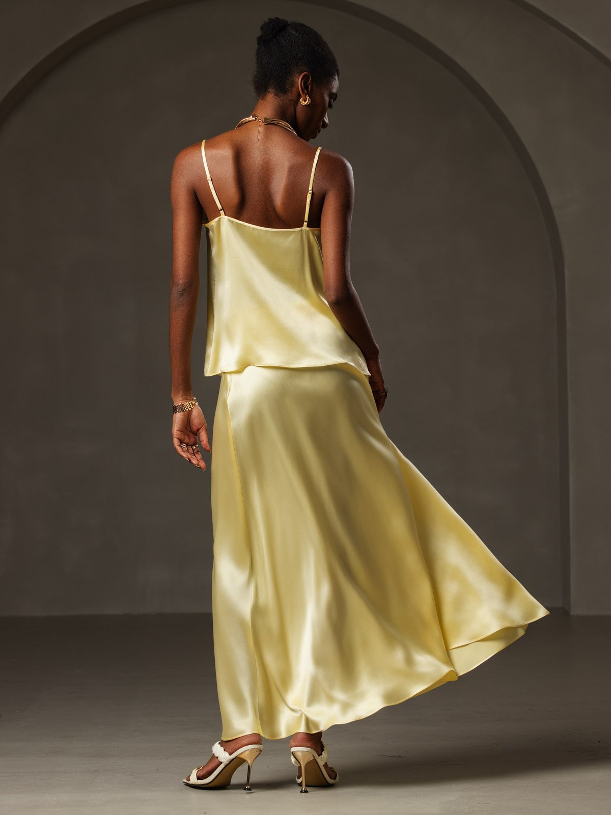 [Geel] SilkSilky-NL 19Momme Zijde Camisoles 002