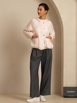 [Roze] SilkSilky-NL Lange Mouw Hoge Hals Dames Bovenkleding 007