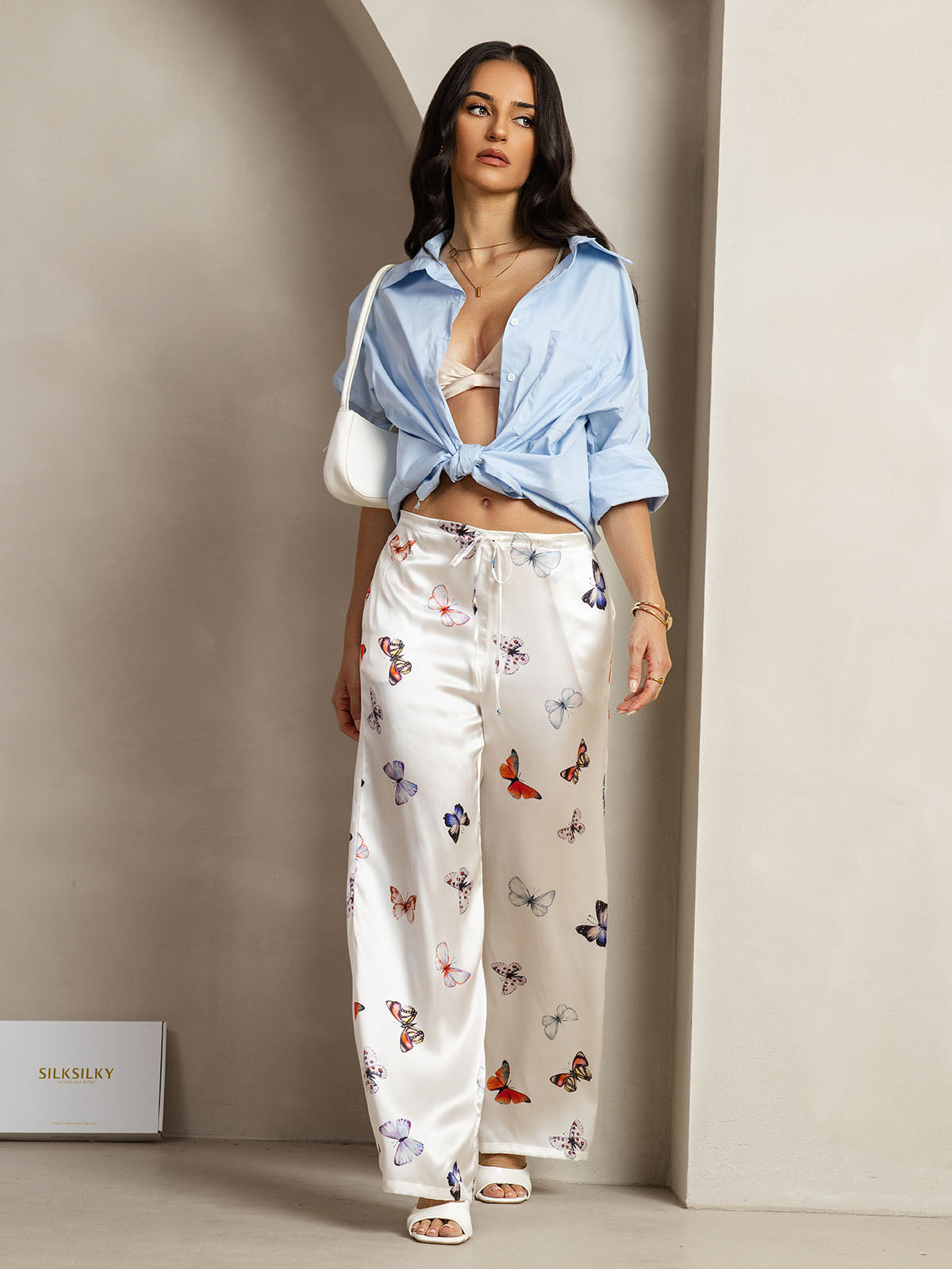 [Witte Vlinder] SilkSilky-NL 19Momme Zijde Womens Pants 006