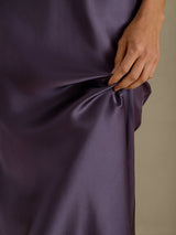 [Paars Grijs] SilkSilky-NL Spaghetti Strap V Neck Jurk 005