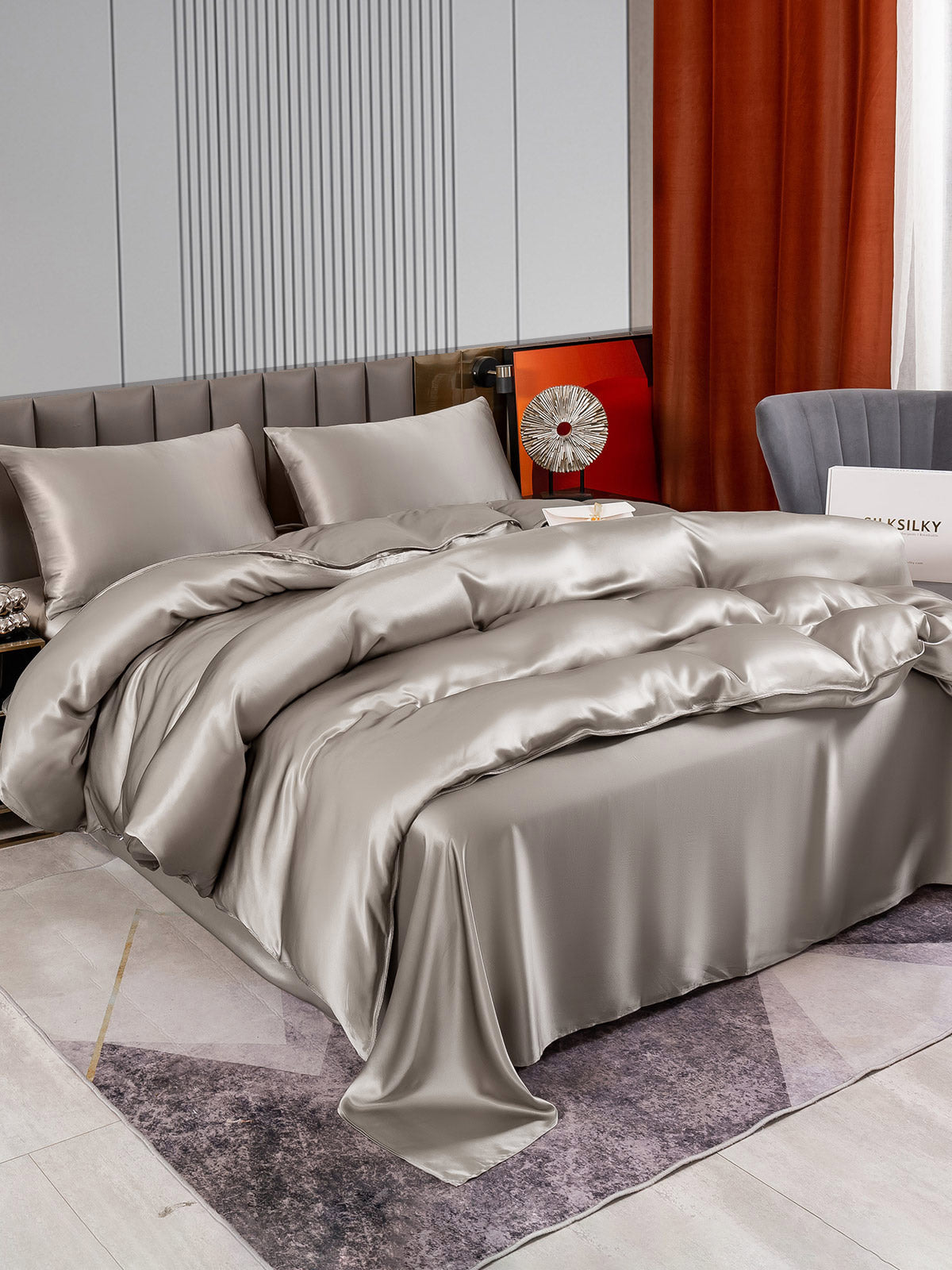 [Grijs] SilkSilky-NL 22Momme Bedding Set 004