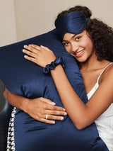 [Donkerblauw] SilkSilky-NL 19Momme Pure Silk Pillowcase Set 001