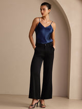 [Donkerblauw] SilkSilky-NL Spaghetti Strap V Neck Cami-Top 006