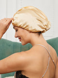 SilkSilky NL Pure Silk Sleep Cap Champagne 001