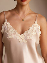 [Roze] SilkSilky-NL Spaghetti Strap V Neck Cami-Top 004