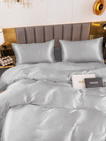 SilkSilky NL 19Momme Pure Silk Bedding Set Zilver 004