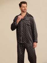 [Zwarte Ketting] SilkSilky-NL 19Momme Lange Mouw Heren Pyjama Set 002