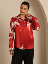 [Wijn] SilkSilky-NL Long Sleeve Lapel Collar Dames Blouse 001
