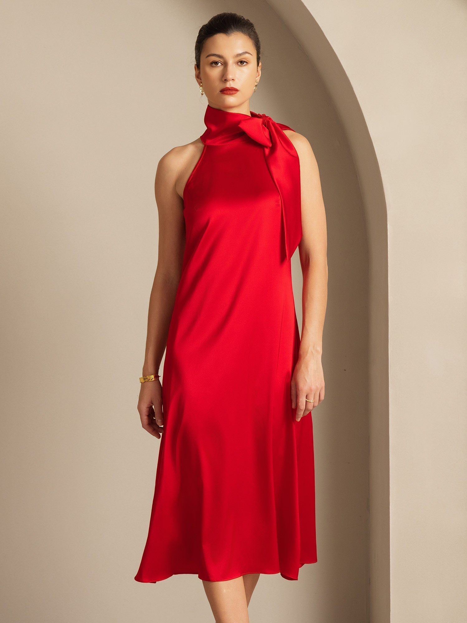 [Rode] SilkSilky-NL 19Momme Zijde Dress 006,