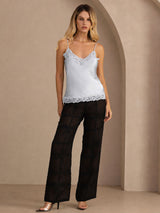 [Grijsachtig Blauw] SilkSilky-NL V Neck Cami-Top 006