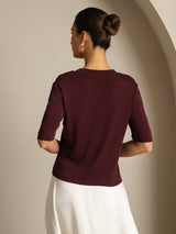 [Windsorwijn] SilkSilky-NL Half Sleeve Crew Hals Dames T-Shirt 002