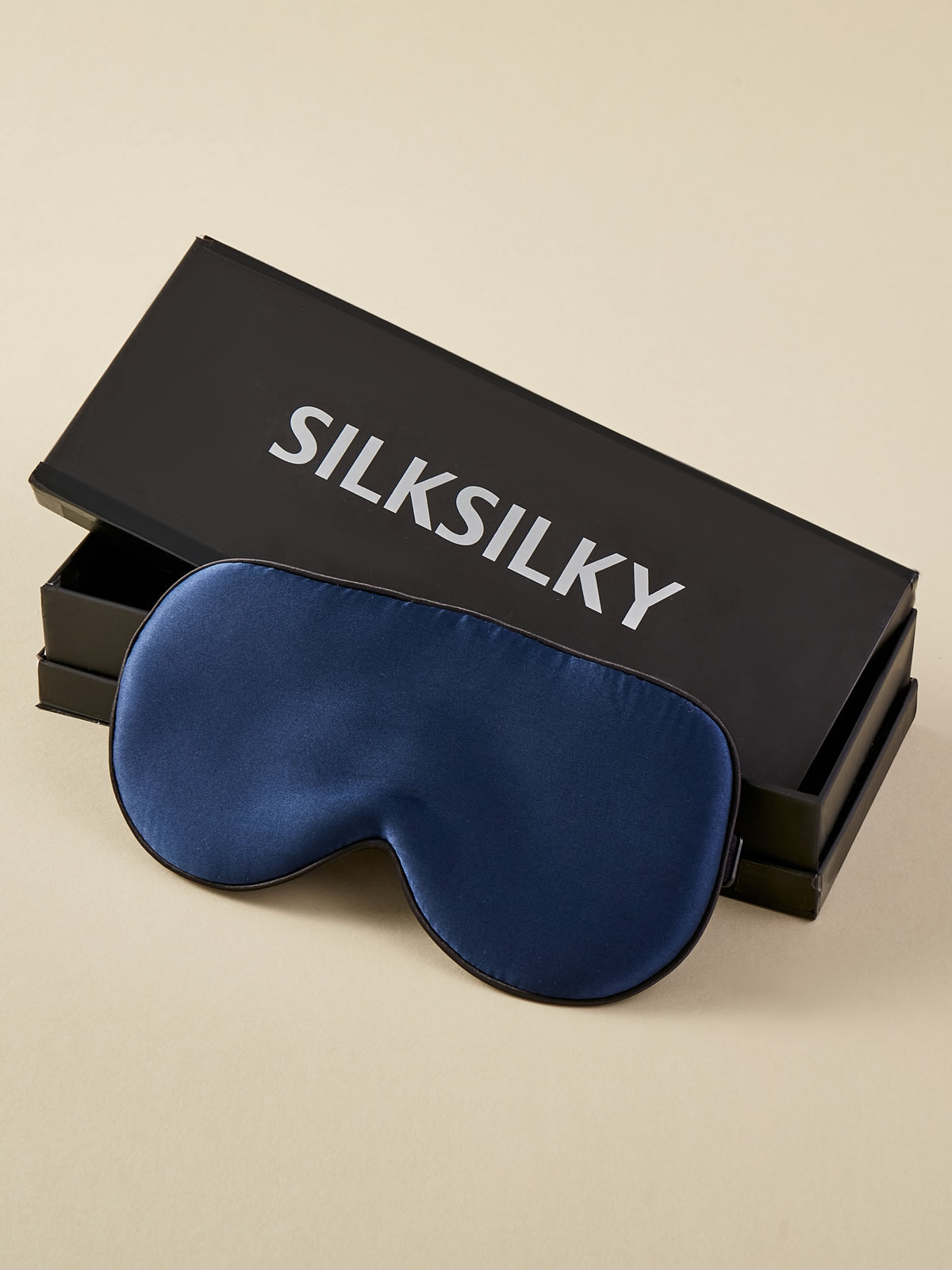 SilkSilky NL 19Momme Pure Silk Eye Mask Donkerblauw 001