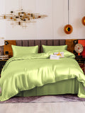 SilkSilky NL 19Momme Pure Silk Bedding Set Mintgroen 002