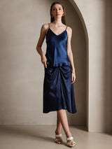 [Donkerblauw] SilkSilky-NL Spaghetti Strap V Neck Cami-Top 003