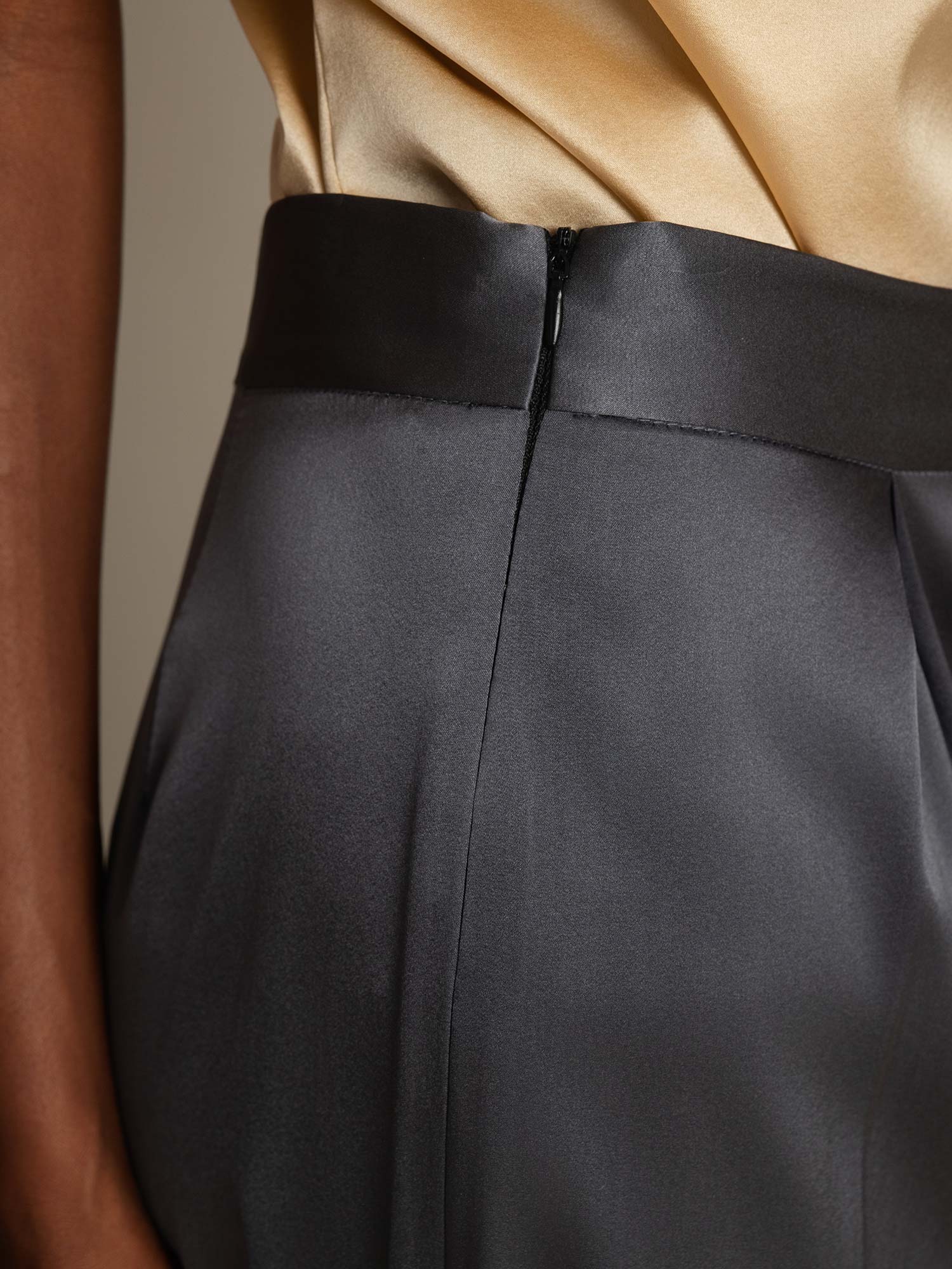 [Donkergrijs] SilkSilky-NL 19Momme Zijde Womens Pants 005,