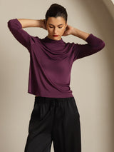 [Paars] SilkSilky-NL Zijde Womens T-Shirt 007