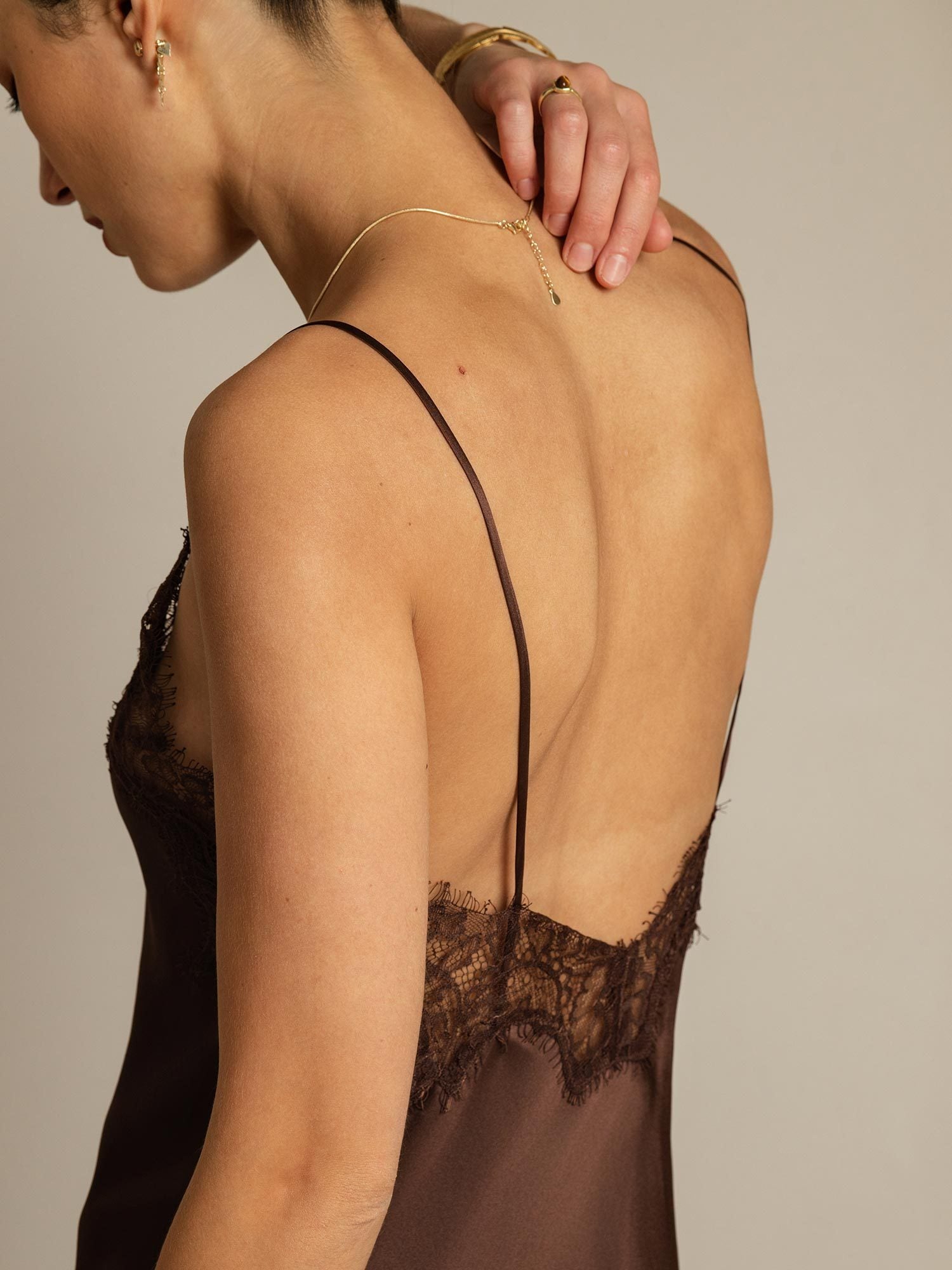 [Bruin] SilkSilky-NL Zijde Dress 005