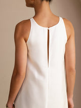[Wit] SilkSilky-NL Sleeveless Crew Neck Jurk 004