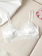[Wit] SilkSilky-NL Zijde Gebreid Bra 004