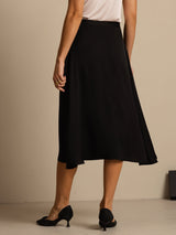 [Zwart] SilkSilky-NL 19Momme Zijde Skirt 002