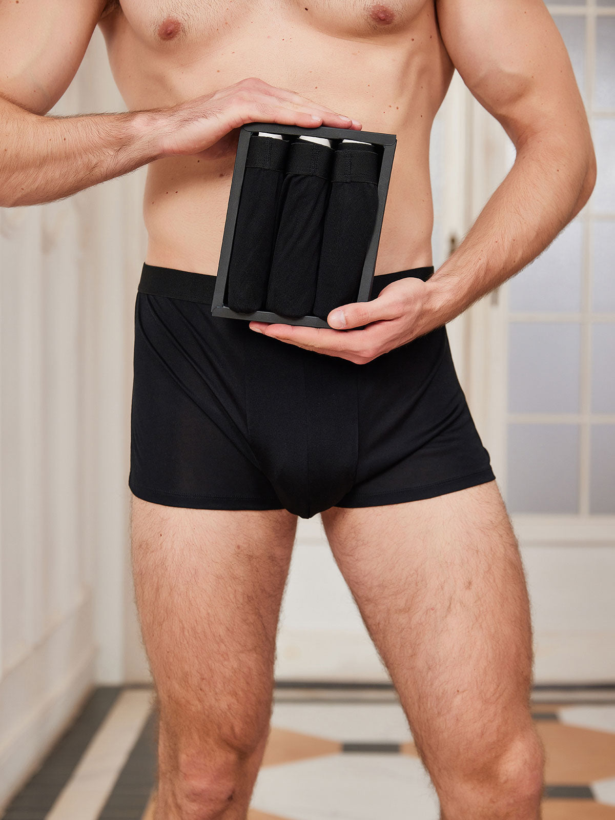 [Zwart] SilkSilky-NL Mens Underwear 003