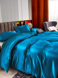 SilkSilky NL 22Momme Pure Silk Bedding Set Koningsblauw 005