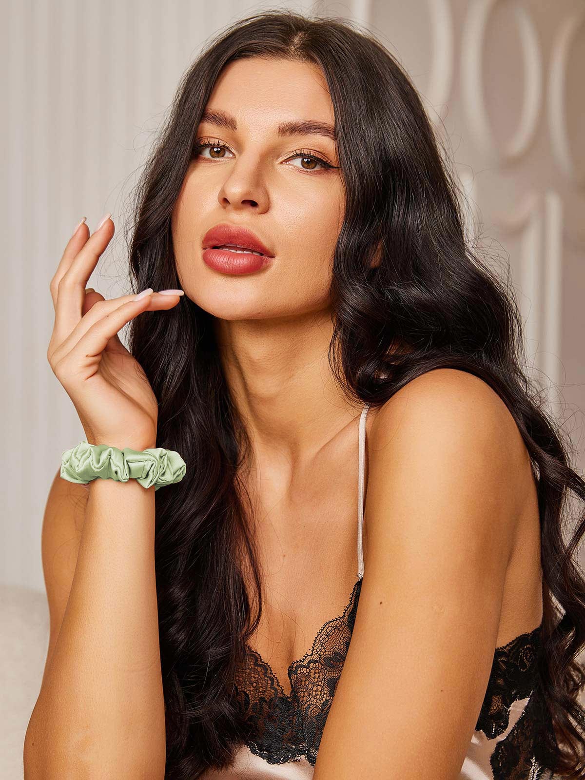 [Lichtgroene] SilkSilky-NL 19Momme Scrunchie 003