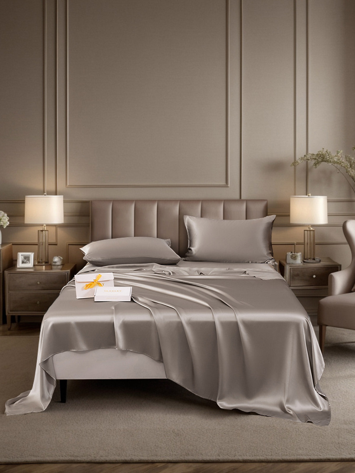 [Grijs] SilkSilky-NL 19Momme Bedding Set 001