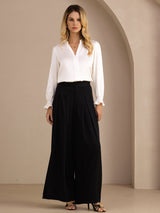 [Wit] SilkSilky-NL Long Sleeve Split Blouse 006