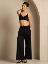 [Zwart] SilkSilky-NL 19Momme Womens Pants 001