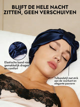 [Donkerblauw] SilkSilky-NL Slaapmutsen 004
