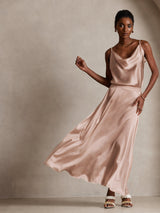 [Toscane] SilkSilky-NL Spaghetti Strap Cowl Neck Cami-Top 008