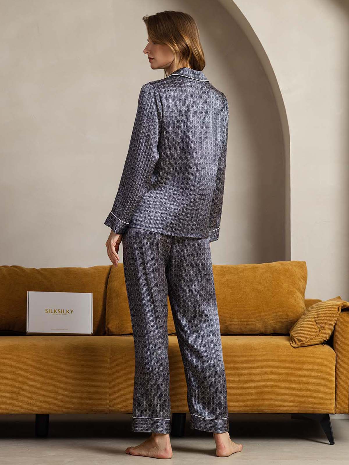 [Marine Ginkgo] SilkSilky-NL Womens Pajamas 002