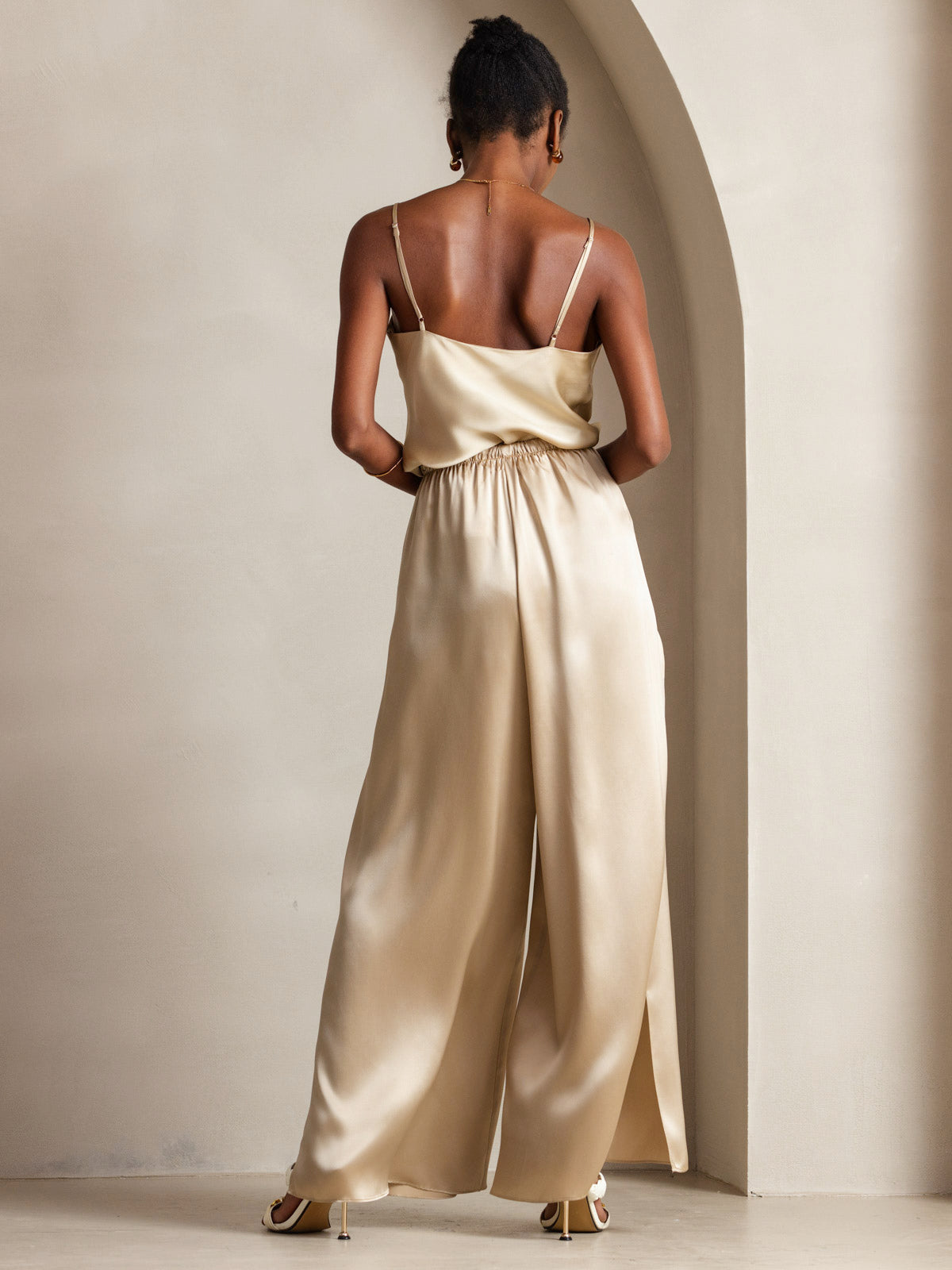 [Champagne] SilkSilky-NL V-Hals Cami-Top 004