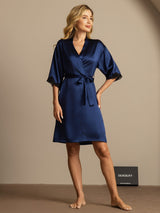 [Donkerblauw] SilkSilky-NL Half Sleeve Dames Kamerjas 003