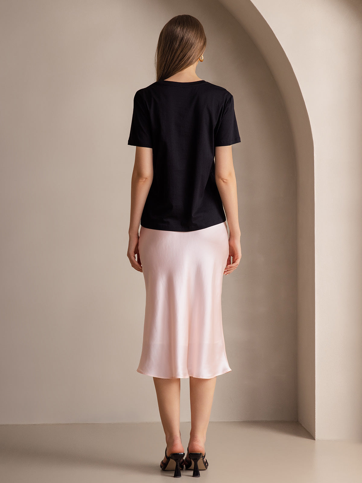 SilkSilky-NL 19Momme Skirt Lichtroze 004