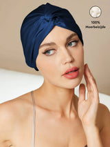 [Donkerblauw] SilkSilky-NL Slaapmutsen 001
