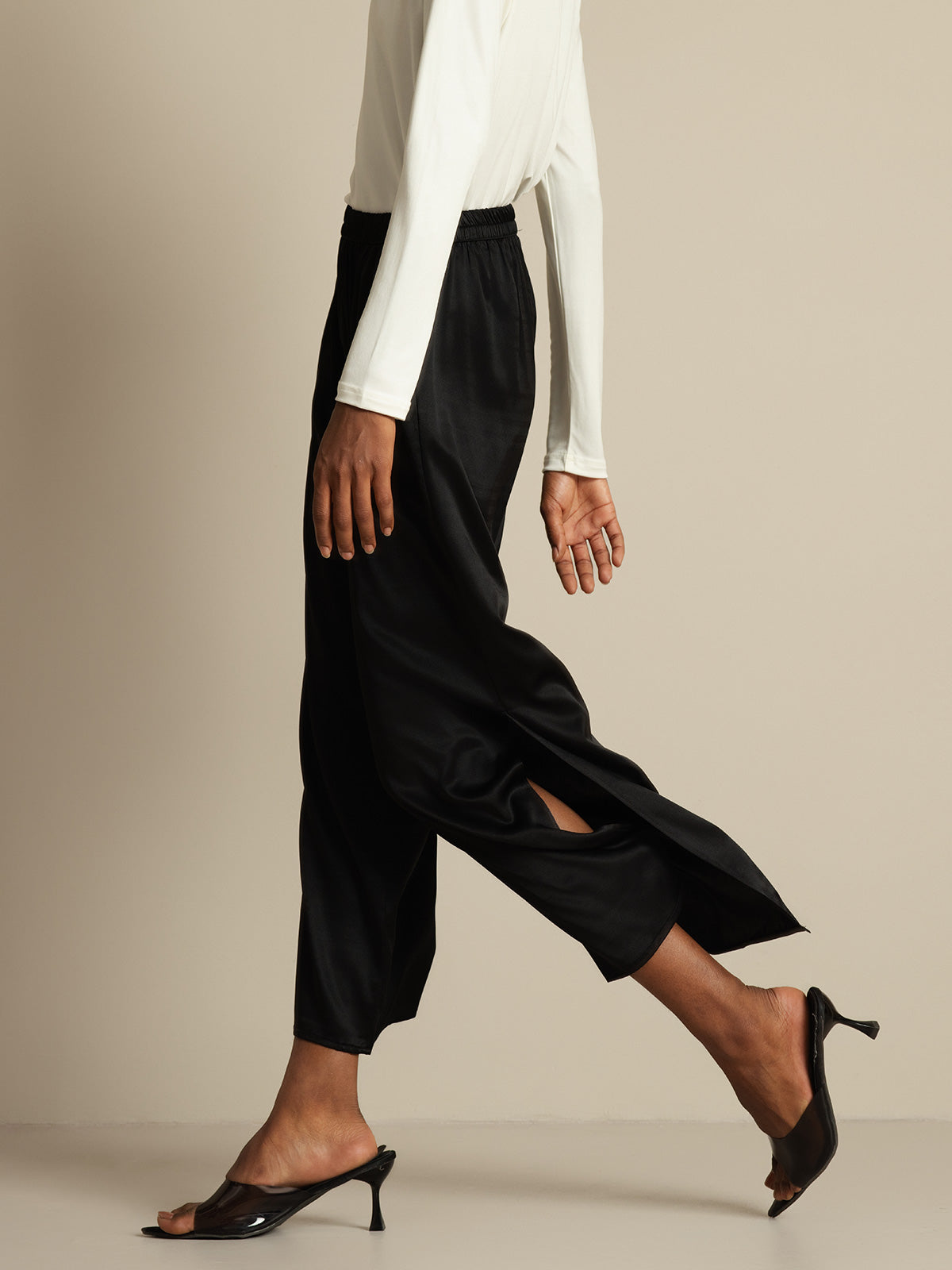 [Zwart] SilkSilky-NL 19Momme Zijde Womens Pants 003