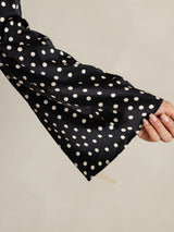 [Stippen] SilkSilky-NL 19Momme Zijde Bell Sleeve Ronde Hals Blouse 006