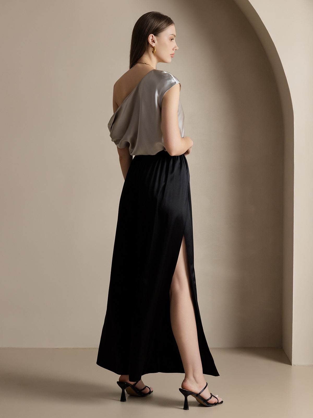 [Zwart] SilkSilky-NL 19Momme Zijde Womens Pants 002
