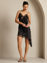 [Zwart] SilkSilky-NL Zijde Dress 008