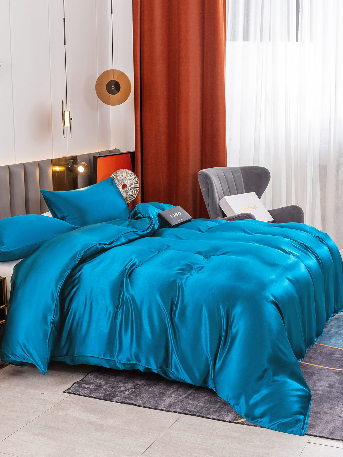 [Koningsblauw] SilkSilky-NL 19Momme Bedding Set 003