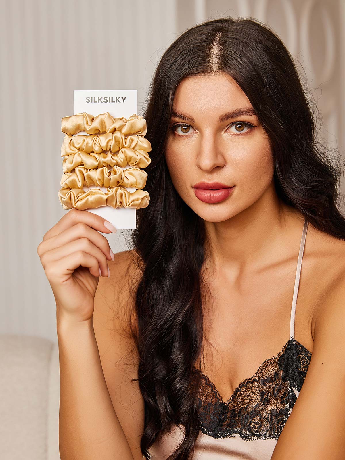 [Champagne] SilkSilky-NL 19Momme Scrunchie 001