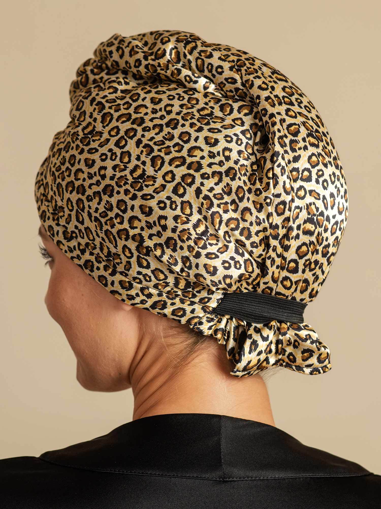 [Leopard] SilkSilky-NL Zijde Hair Towel Wrap 006,