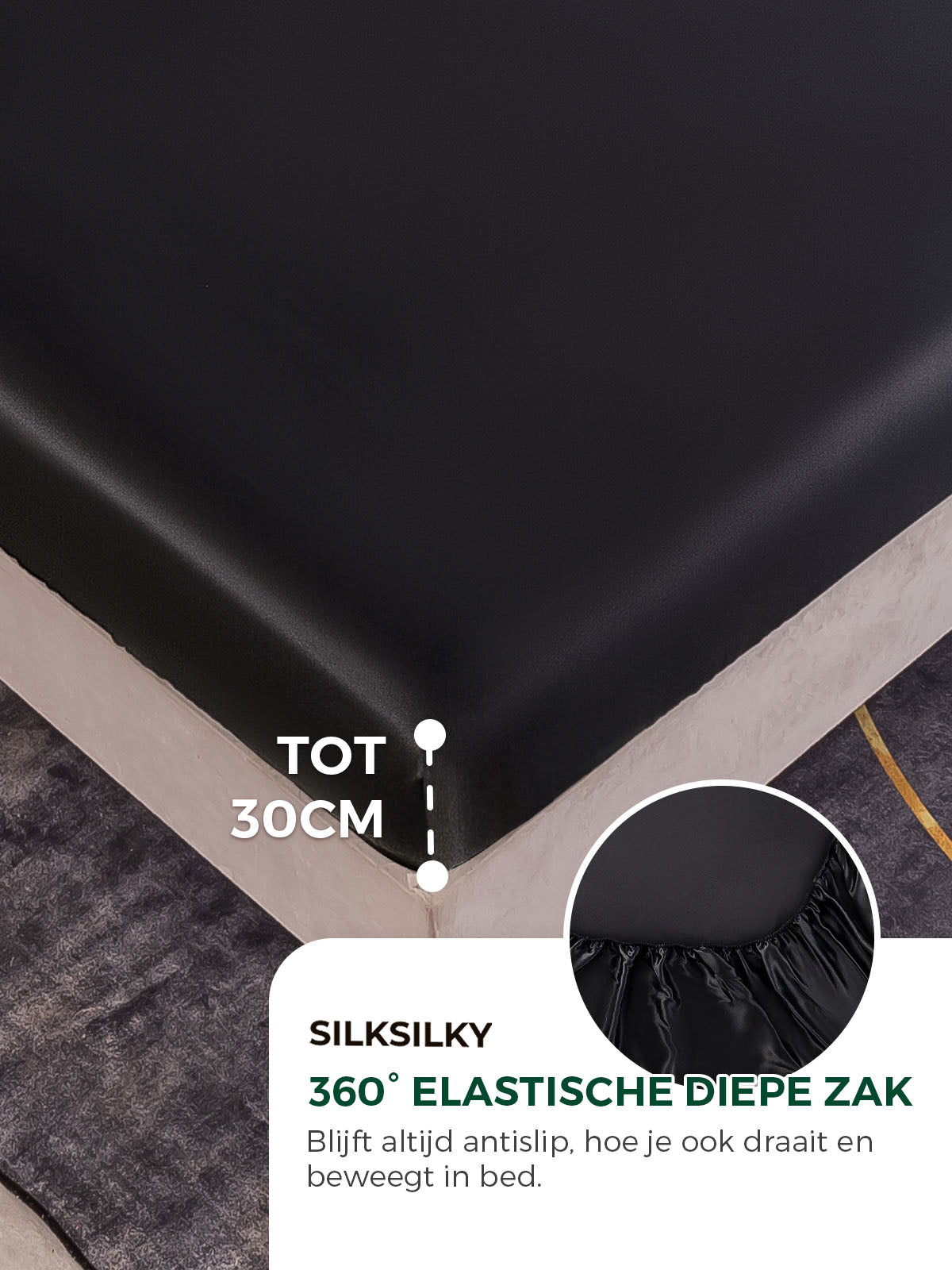 [Zwart] SilkSilky-NL 19Momme Sheet 004
