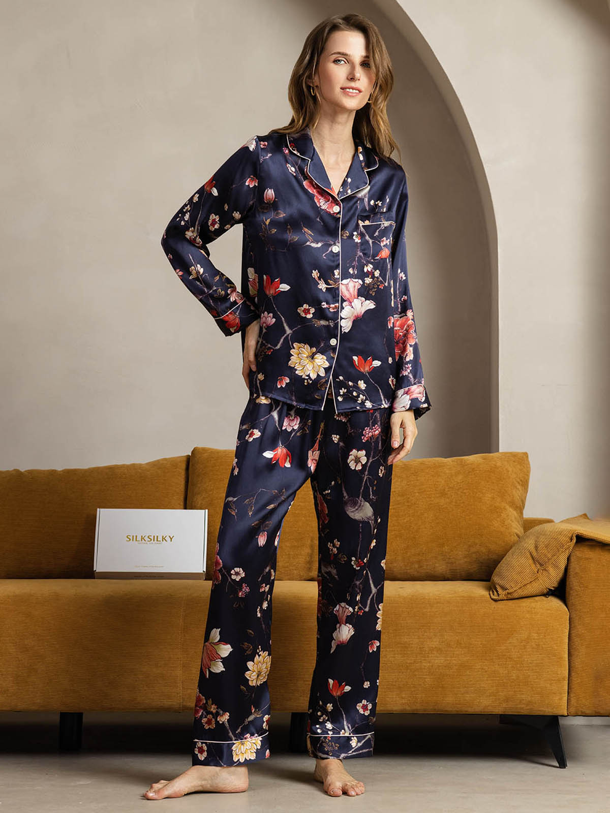 [Marine Bloemen] SilkSilky-NL Womens Pajamas 001