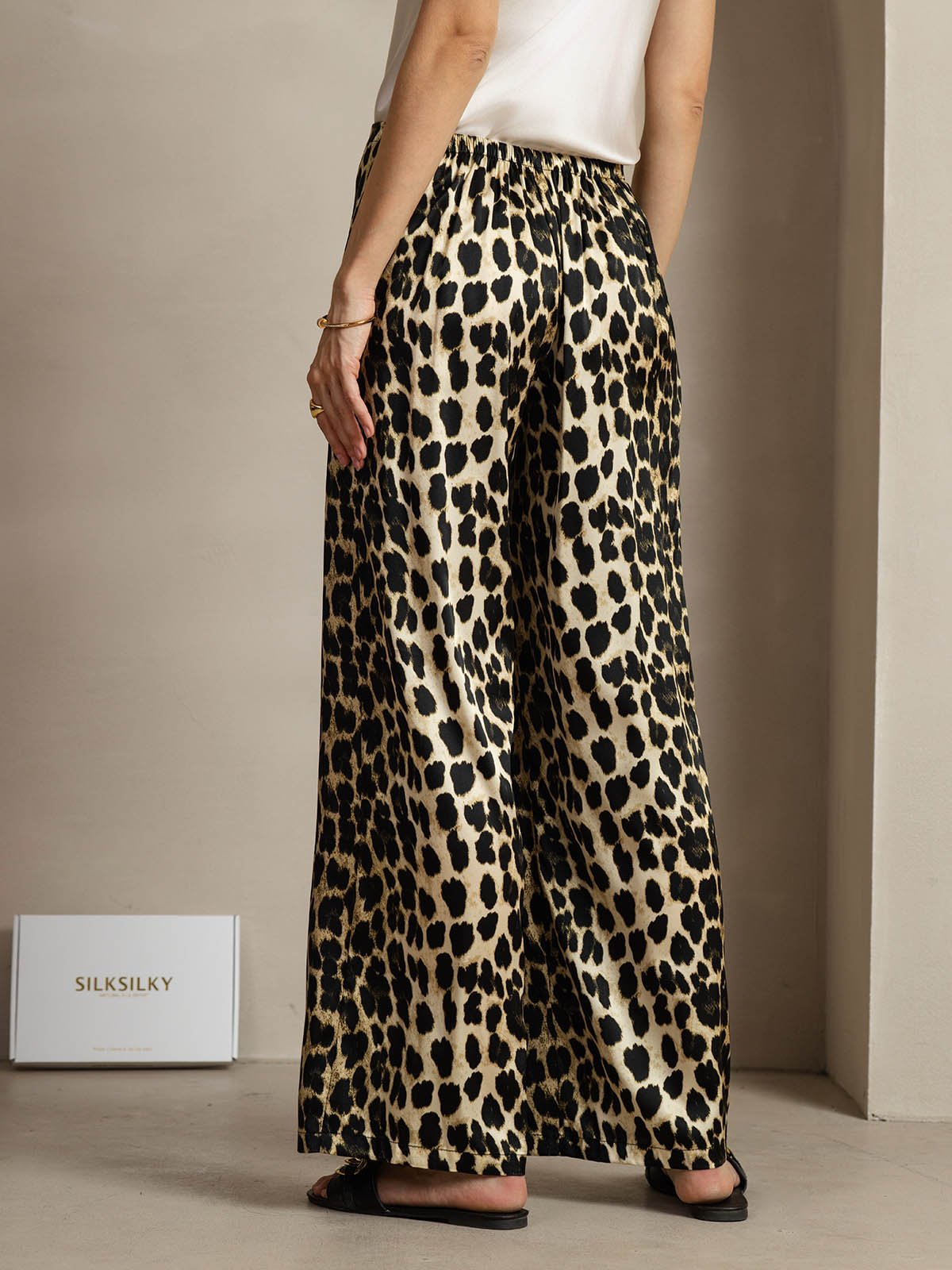 [Leopard] SilkSilky-NL 19Momme Zijde Womens Pants 002